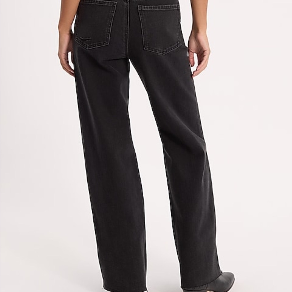 Express Black Wide Leg Distressed Jeans - Picture 3 of 7
